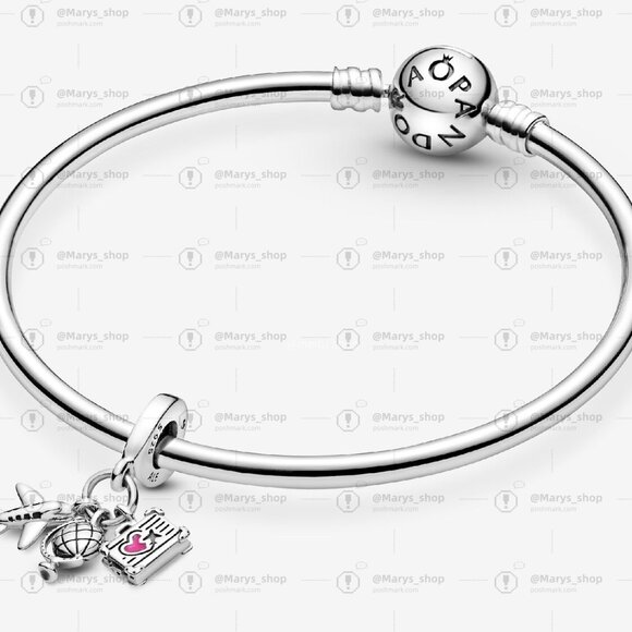 Pandora Airplane, Globe & Suitcase Dangle Charm - Picture 4 of 6